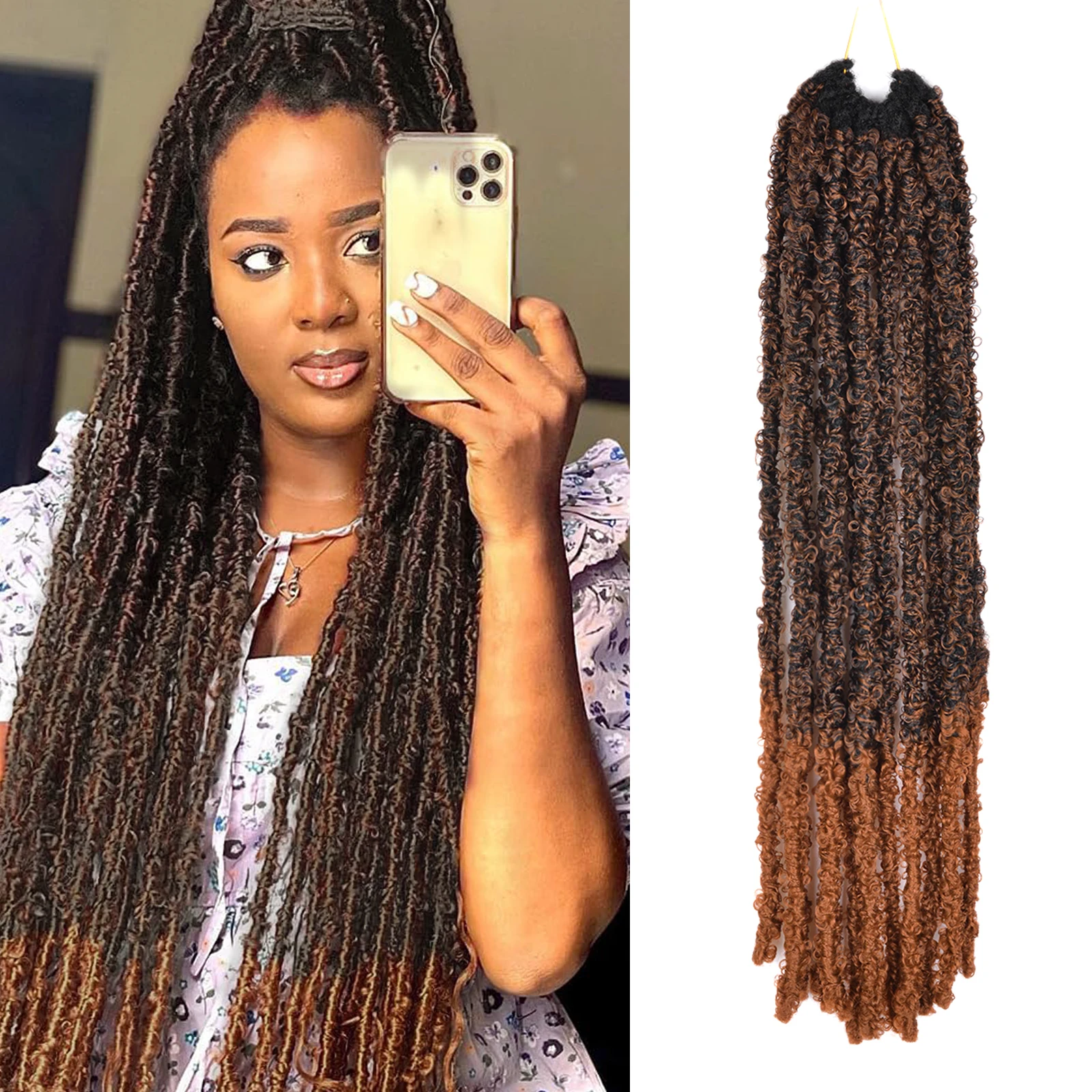 Butterfly Locs Crochet Hair Extensions Locks Braid Synthetic Hair 16