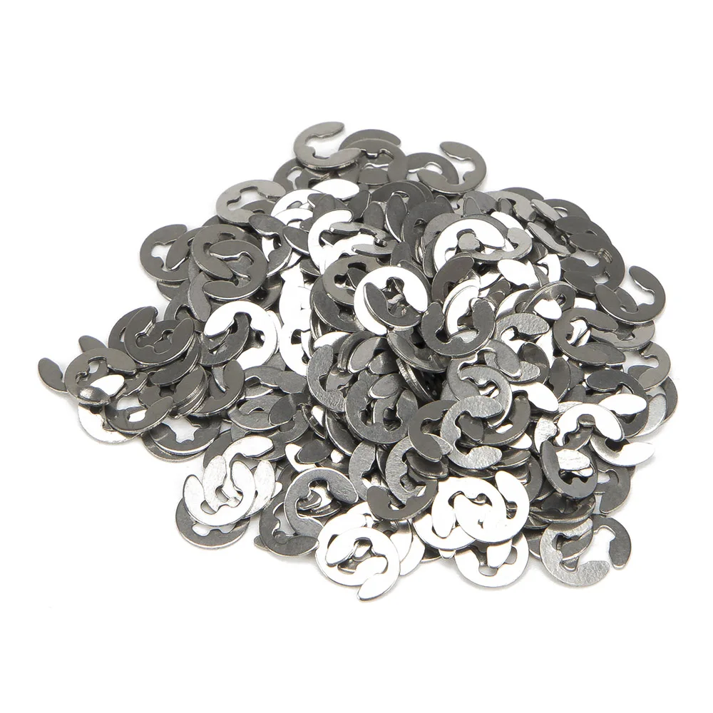 

300pcs/lot FCCE01 1.2mm 1.5mm 2mm 2.5mm diameter 304 stainless steel E clip washer 1.2 1.5 2 2.5 mm circlip jump ring