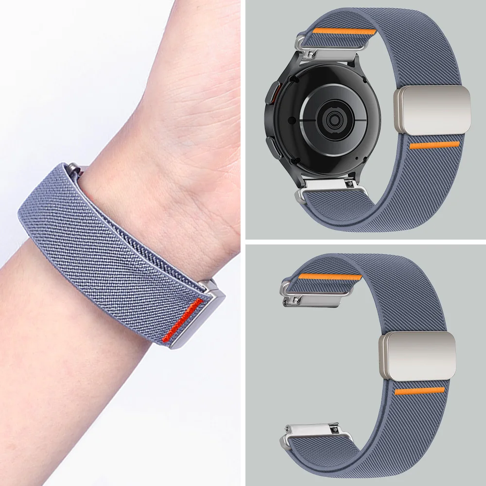 Universal 22mm Elastic Magnetic Nylon Loop Watch Band - Premium Replacement Strap Accessory