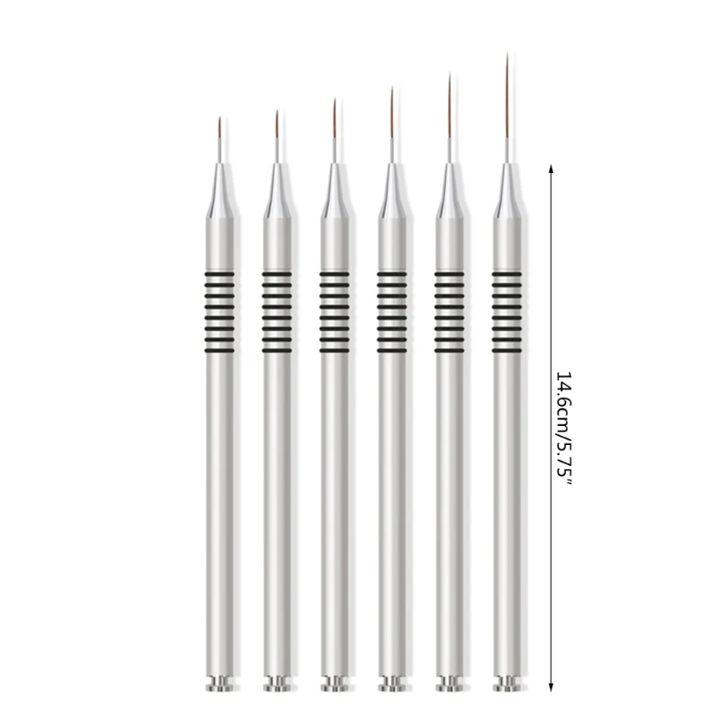 Reusable Gel Liner Nail Art Brushes Drawing UltraThin Lines Striper Painting Pen Beauty Makeup Manicure Tool Gel Brushes 6