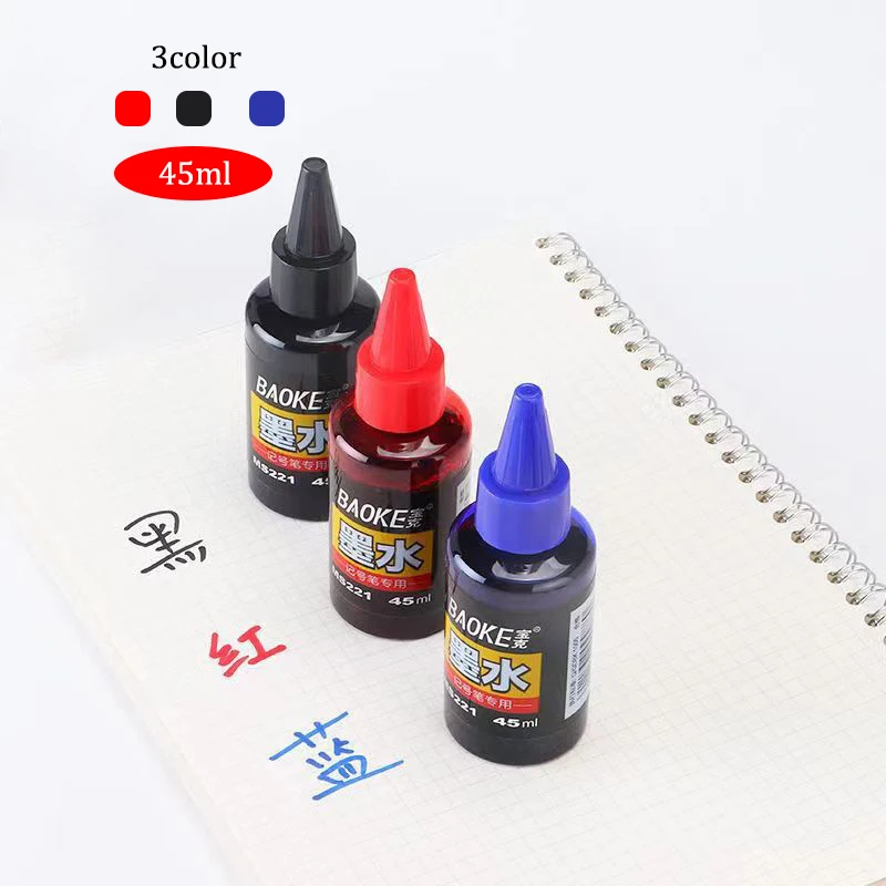 영구 마커 잉크 리필, 45ml/1.5oz, 영구 마커용 속건성 무독성 리필 잉크, 검정/빨강/파랑, 3가지 색상 선택 가능