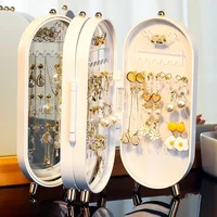Jewelry Storage Box Make Up Organizer  Multi Layer Dust Proof Earrings Ring Necklace Display Frame Women's 1