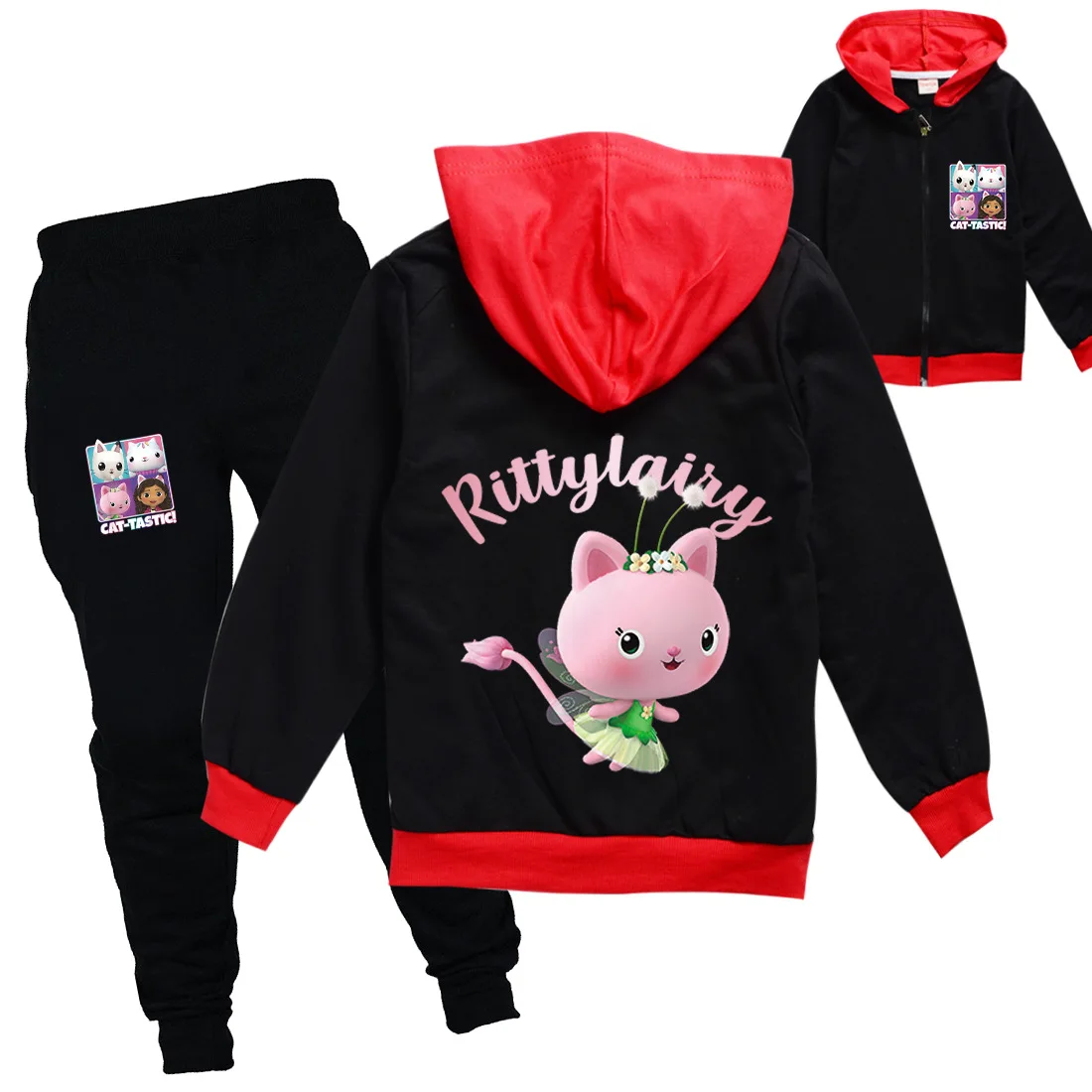 

Gabby Dollhouse Cats Clothes Baby Boy Clothing Sets Kids Hoody Zipper Jacket Coats Jogging Pants 2pcs Set Toddler Girls Outfits