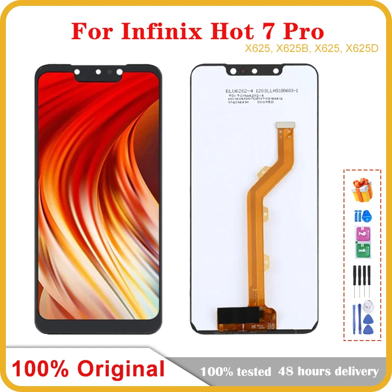 

6,2 "Оригинальный ЖК-дисплей для Infinix Hot 7 Pro 7Pro ЖК-дисплей X625D кодирующий преобразователь сенсорного экрана в сборе для Infinix X625 ЖК-экран панель