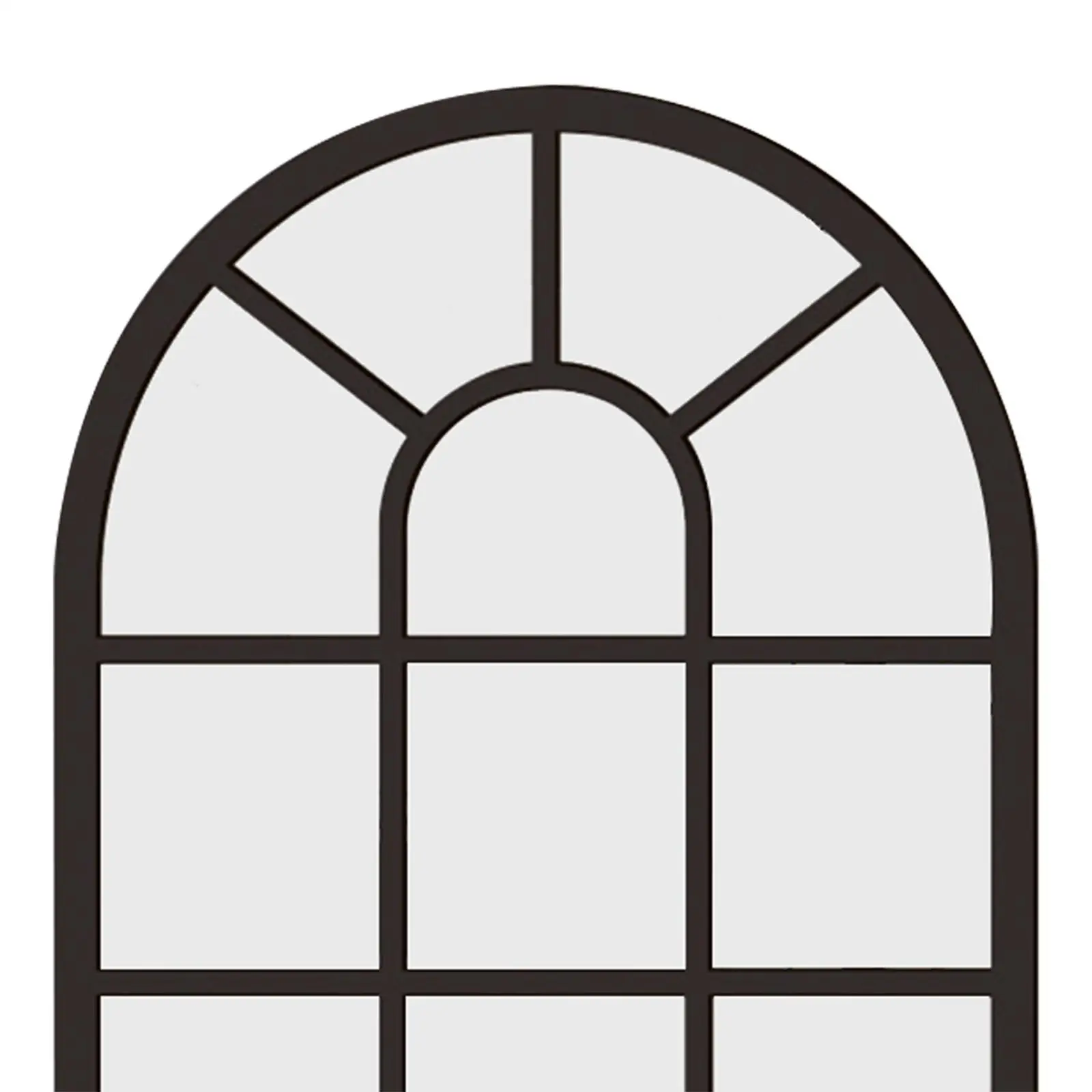 Arched Window Wall Mirror Simple Wood Acrylic Wall Art Decorative Mirror for Farmhouse Bedroom Living Room Vanity Home Decor