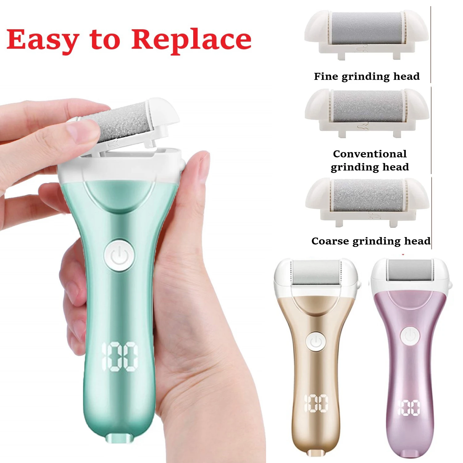 3/6PCS Foot Care Tool Heads Dead Hard Skin Callus Remover Refills Grinder Replacement Rollers File Feet Care Tool 2 pcs scrub bath foot clean tool hard skin callus remover fiberglass massage clean dead hard skin ellipse pumice stone feet care