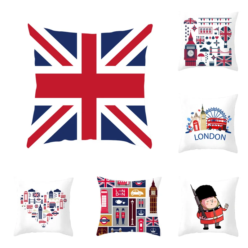 

British Style London Cushion Cover England Sofa Decorative Pillowcase Party London Decoration Pillow Case Cover Cushion Cover