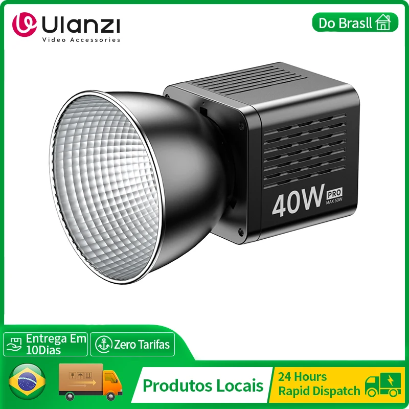 Ulanzi L023 40W Pro Video Light Bi-color COB Light Mini Bowens Mount Video Light 3400mAh 2500K-6500K with DC&Type-C Port 1