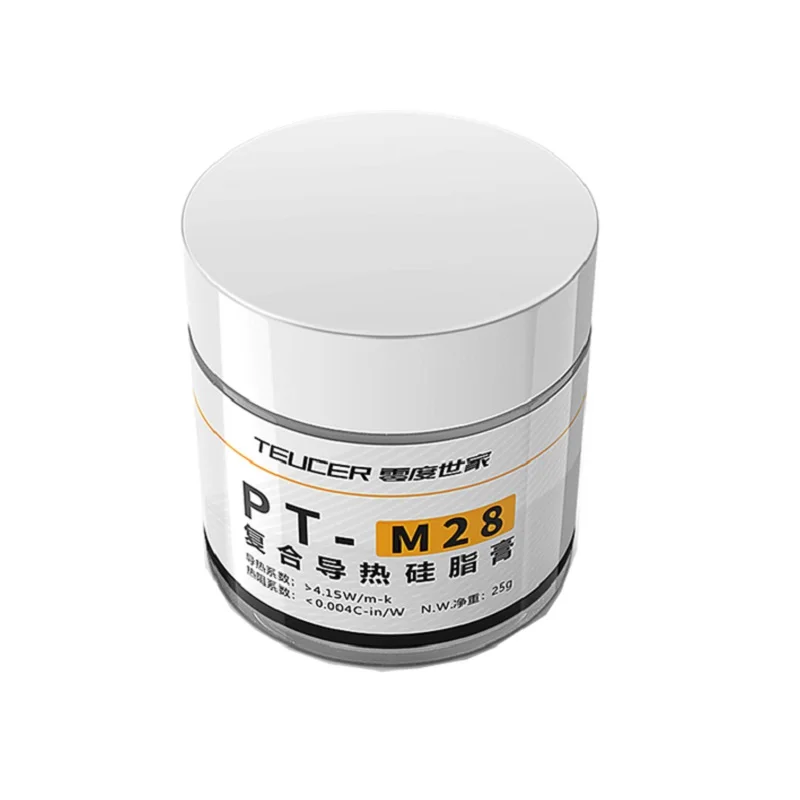 TEUCER PT-M28 써멀 그리스 복합체, 열전도성 실리콘 그리스, 석고 방열판 복합체, CPU 컴퓨터용, 25g