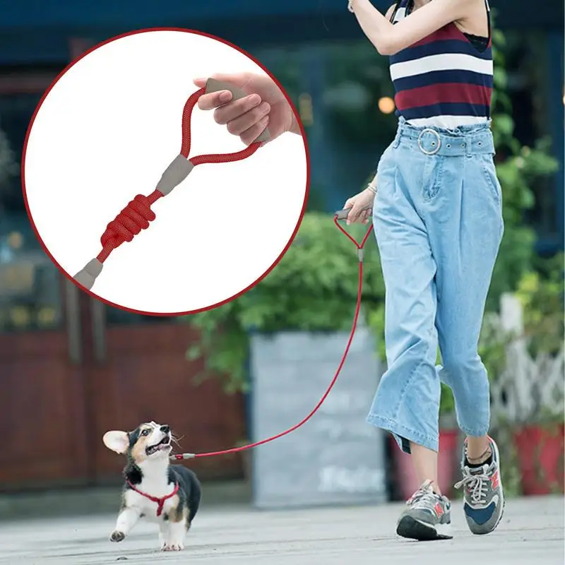 Dog Traction Rope 360 Degree Rotatable Double-Headed Dog Walking 2 Traction Ropes Durable With Comfortable Handle