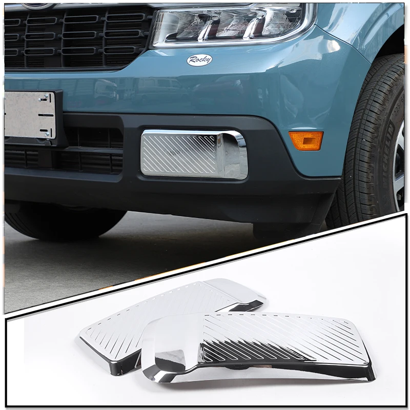 Ford Maverick Rear Bumper Cover Trim - Left & Right Side, Bright Silver, ABS Plastic, 2022-2023 Models