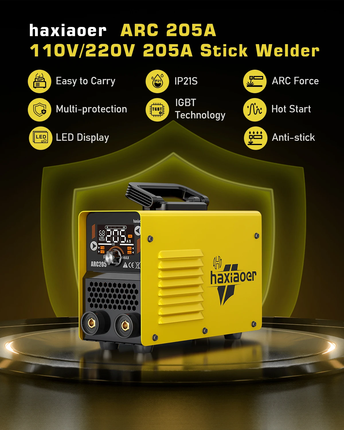 HAXIAOER ARC205 160A portable professional welding machine automatically matches electrode diameter and welding thickness ﻿ 2
