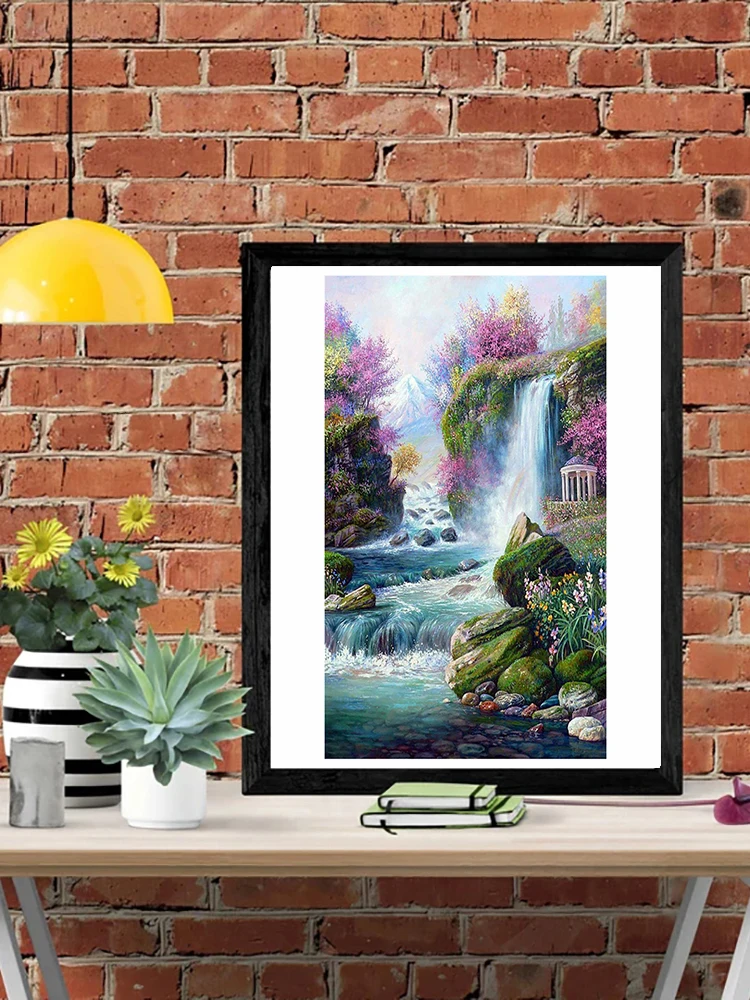 

DIY-5D Diamond Falls Scenery 5 Splice Set Full Diamond Embroidery Mosaic Picture Closed