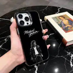 Silver Plated Michael Jackson Themed Phone Case with Colorful Design - iPhone 14 Pro (Z1)