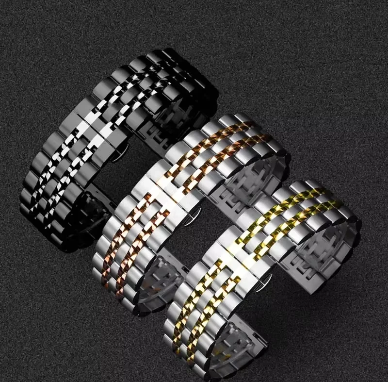 Luxury 22mm Stainless Steel Metal Watch Band Bracelet Strap