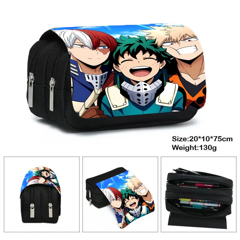 Heroic Academia Large Capacity Pencil Case - Anime Cartoon Stationery Pouch