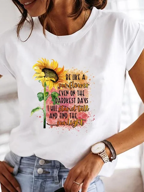 Clothes Ladies Summer T Clothing Print Fashion Casual T-shirts Letter 90s Trend Cute Short Sleeve Women Female Graphic Tee 3