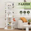 Shoe Rack 7-Tier Spinning, Free Standing Rotating Tower 360°, Easy To Assemble, Space-Saving,White Easy To Clean Shoe Cabinet 2