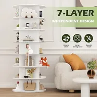 Shoe Rack 7-Tier Spinning, Free Standing Rotating Tower 360°, Easy To Assemble, Space-Saving,White Easy To Clean Shoe Cabinet 2