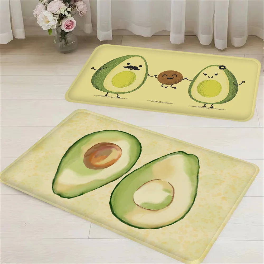 

Cairtoon Avocado Floor Mat Room Mats Washable Non-Slip Living Room Sofa Chairs Area Mat Kitchen Alfombra