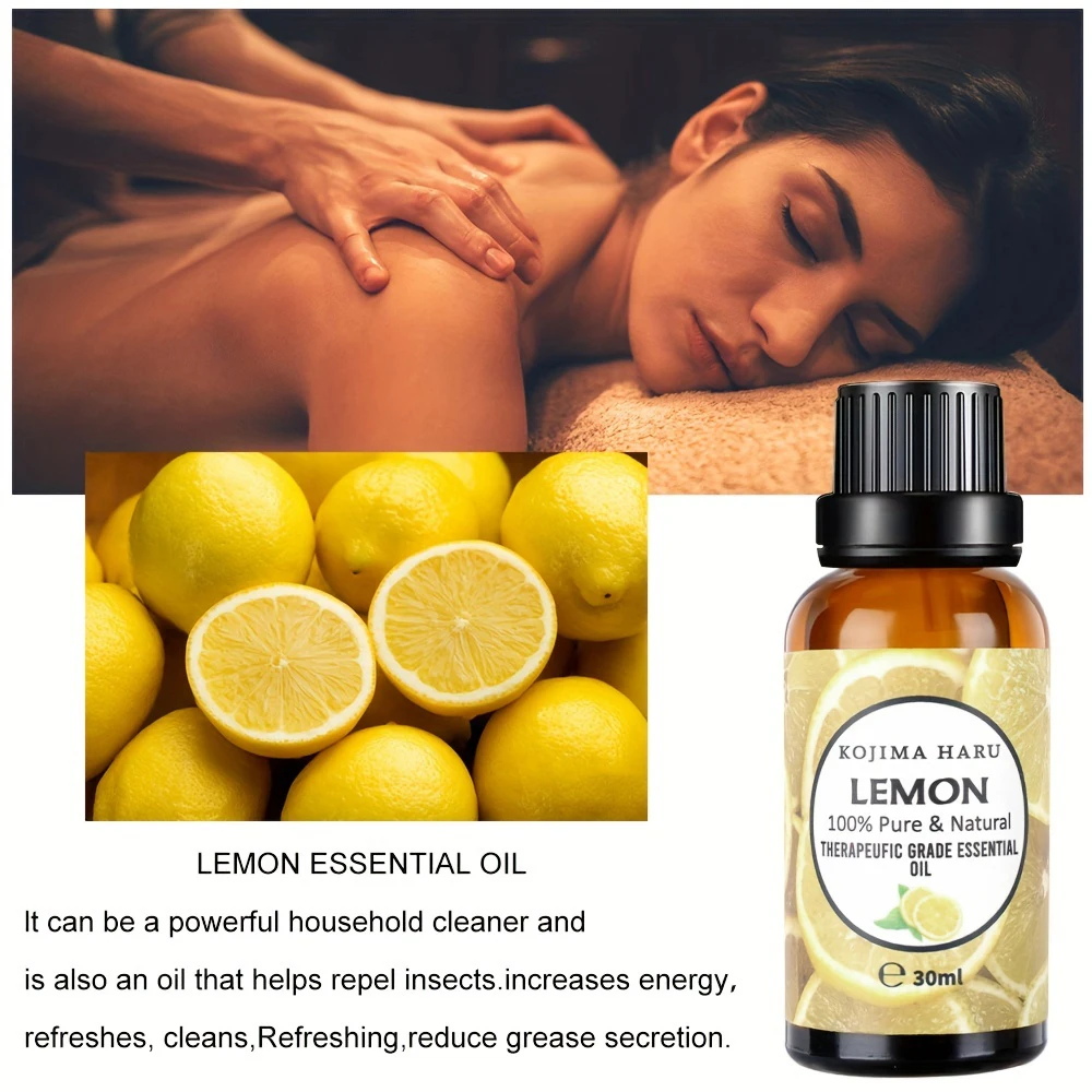 30ml/1.01oz Lemon Essential Oil nawilżający uroda zdrowie woda koloń seksowny olejek do ciała perfumy do masażu, kąpieli, pielęgnacji włosów pielęgnacja ciała