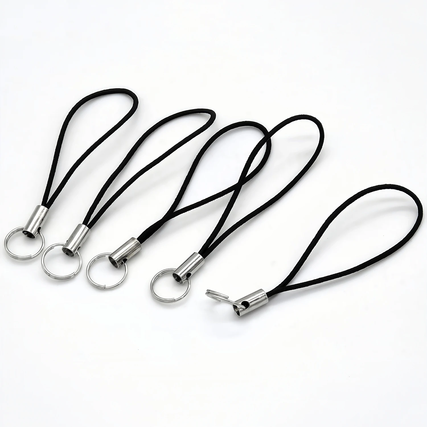 Keychain Accessories Elastic Lanyard Strap Cords Lobster Clasp Rope Keychain Hooks Mobile Set Charms Keyring Pendant Key Ring 20/50Pcs