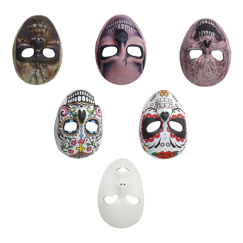 

Halloween Mask Terrifying Scream Ghost Day Makeup Ball Party Plastic EVA White Ghost Face Wholesale