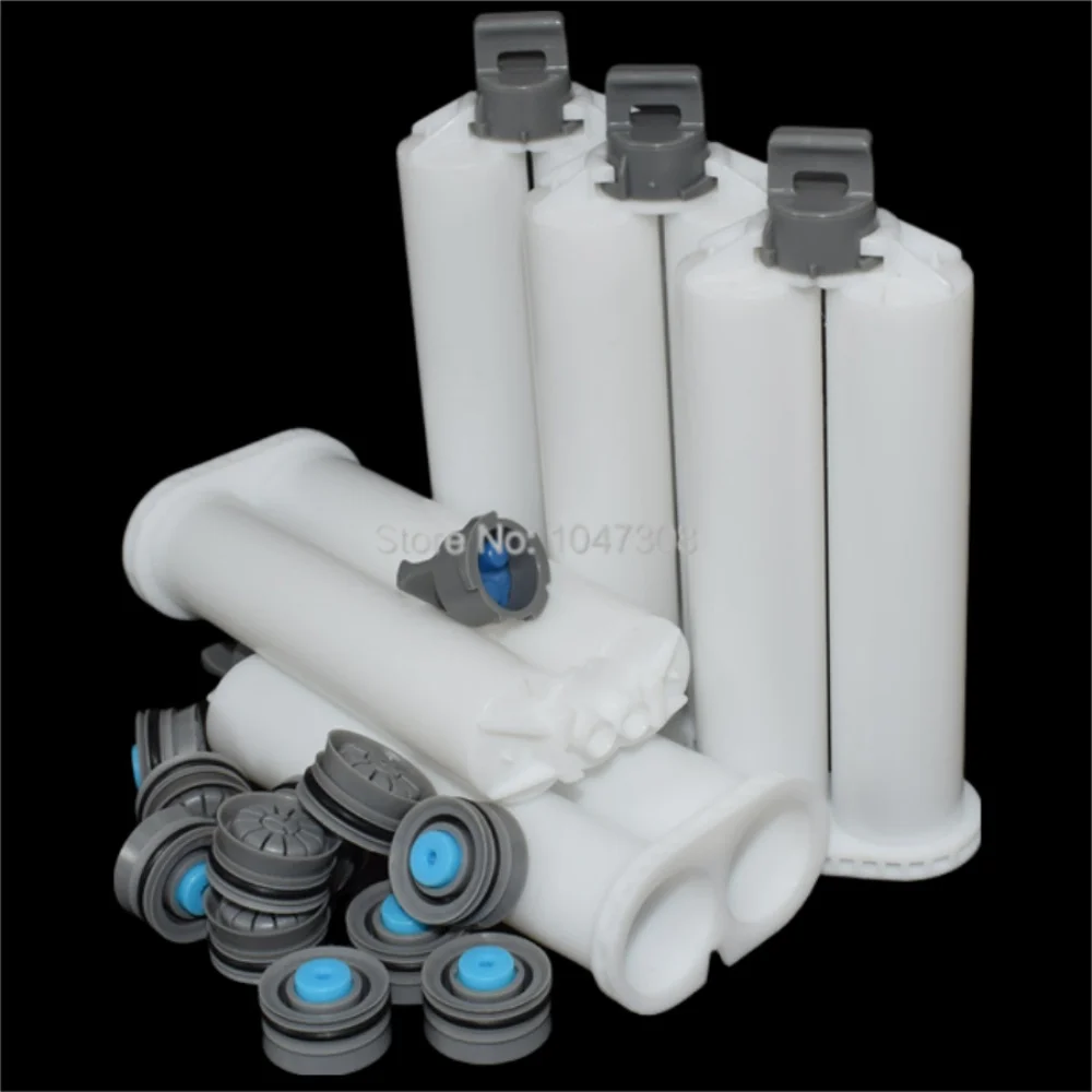 5pcs 1:1 50ml Applicator Gun Dispensing Gun Epoxy Cartridge 2 Part Epoxy Glue Adhesive Dispenser Cartridges Dual Cartridge