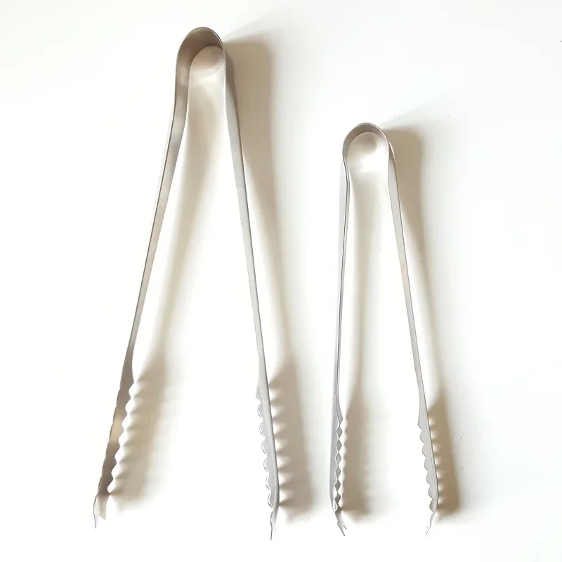 15cm/19cm V-shape Stainless Steel Ice Tong Square Sugar Clip Food Barbecue Bread Clip Non-magnetic Canteen Bar Kitchen Tools