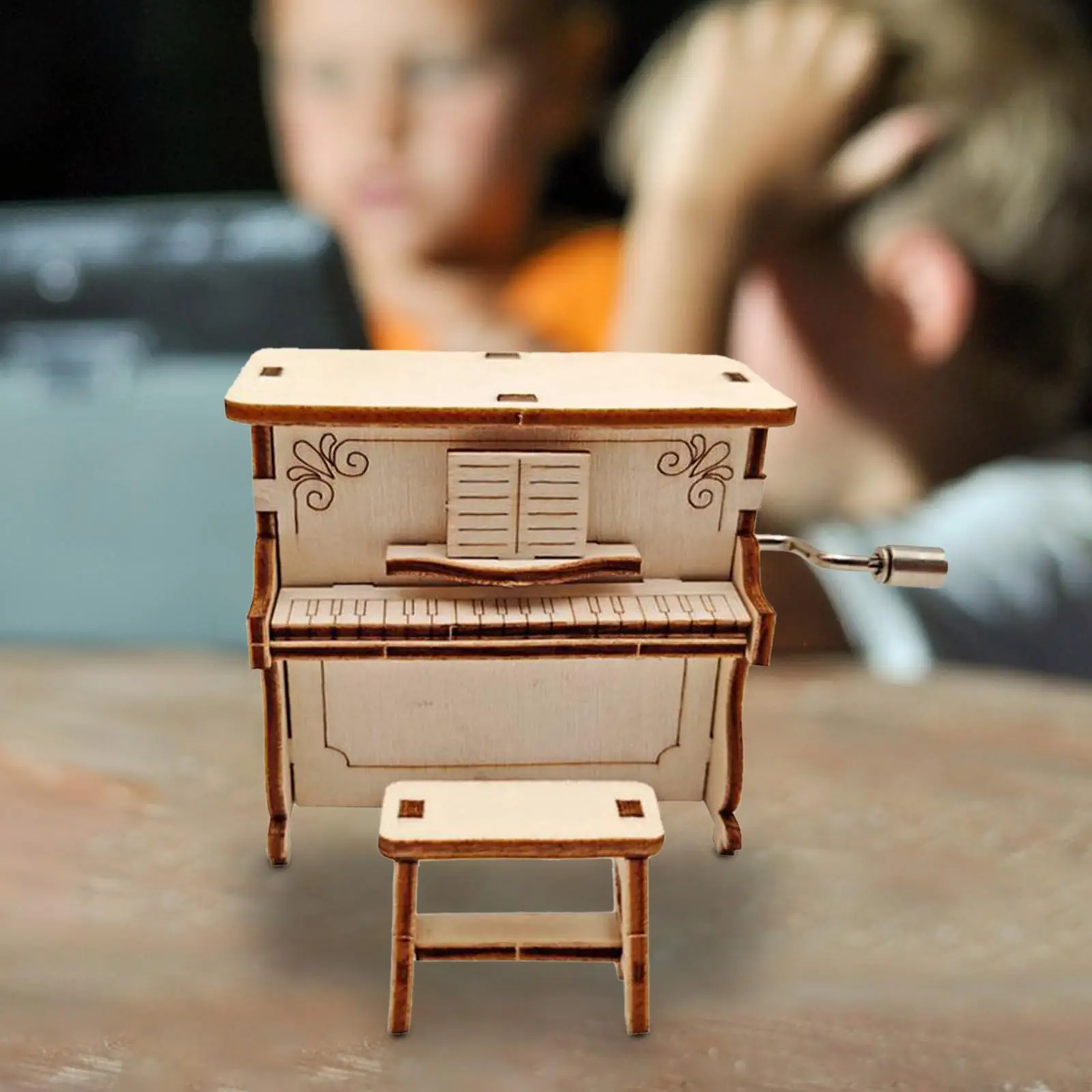 DIY 3D Wooden Puzzle Piano Music Box Model Kits Toys for Children Hand Assembly Toy Gifts music box