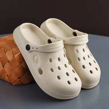 Sandali da spiaggia estivi da uomo zoccoli da giardino Casual Unisex sandali incrociati con punta larga da esterno per pantofole da doccia antiscivolo da donna 1