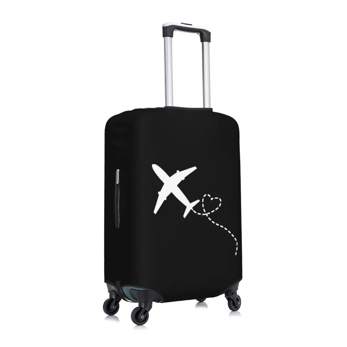 Custom Airplane Heart Flight Plane Gift Luggage Cover Elastic Travel Suitcase Protective Covers Fits 18-32 Inch 2