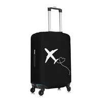 Custom Airplane Heart Flight Plane Gift Luggage Cover Elastic Travel Suitcase Protective Covers Fits 18-32 Inch 2