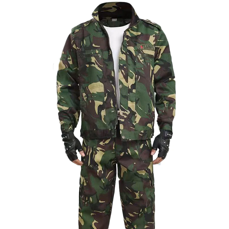 

LE112Men's Set Spring And Autumn Wear-resistant And Anti Fouling Camouflage Labor Protective Clothing