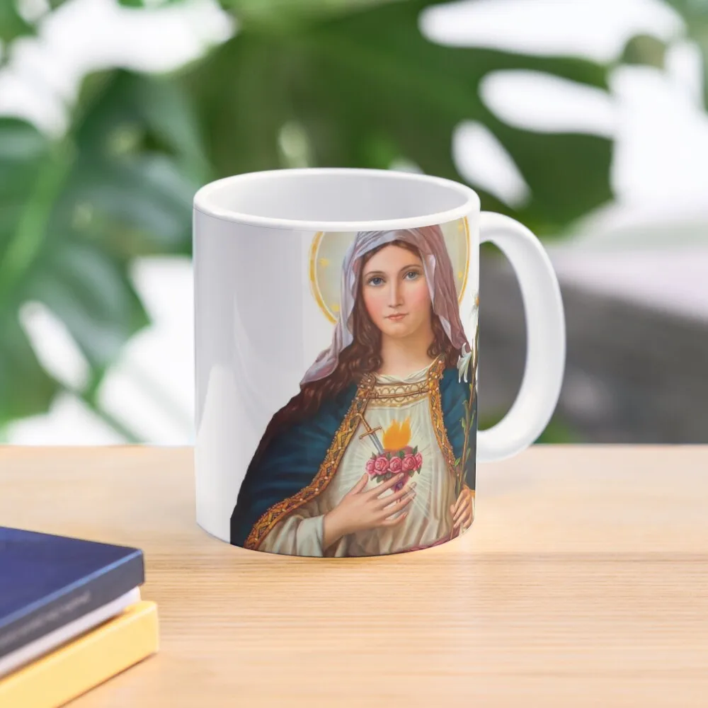 

Immaculate Heart of Mary - II (transparent background design) Coffee Mug Beer Cups Tea And Cups Cups Sets Mug