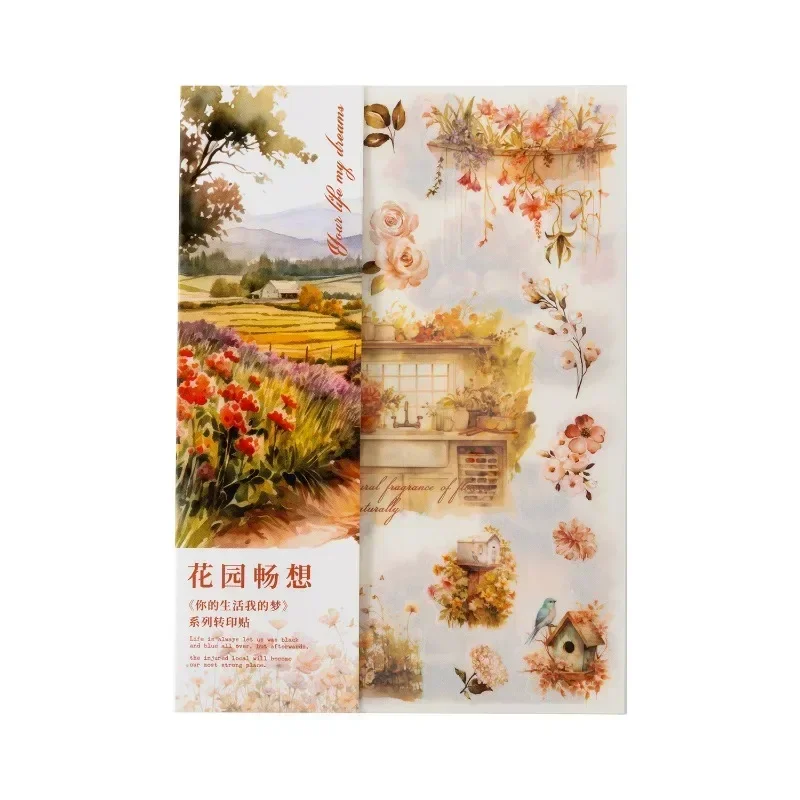 2Sheets Transfer paste Your life dream INS life Handbook Decoration Comfortable Garden Flower Diary Scrapbook cut 177*116mm