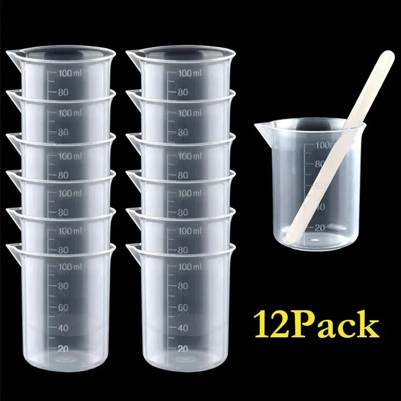 Measuring Cup 100ml Mixing Cups Plastic Liquid Container Epoxy Resin Scale Beaker Chemical Laboratory Cups Kitchen Baking Tools