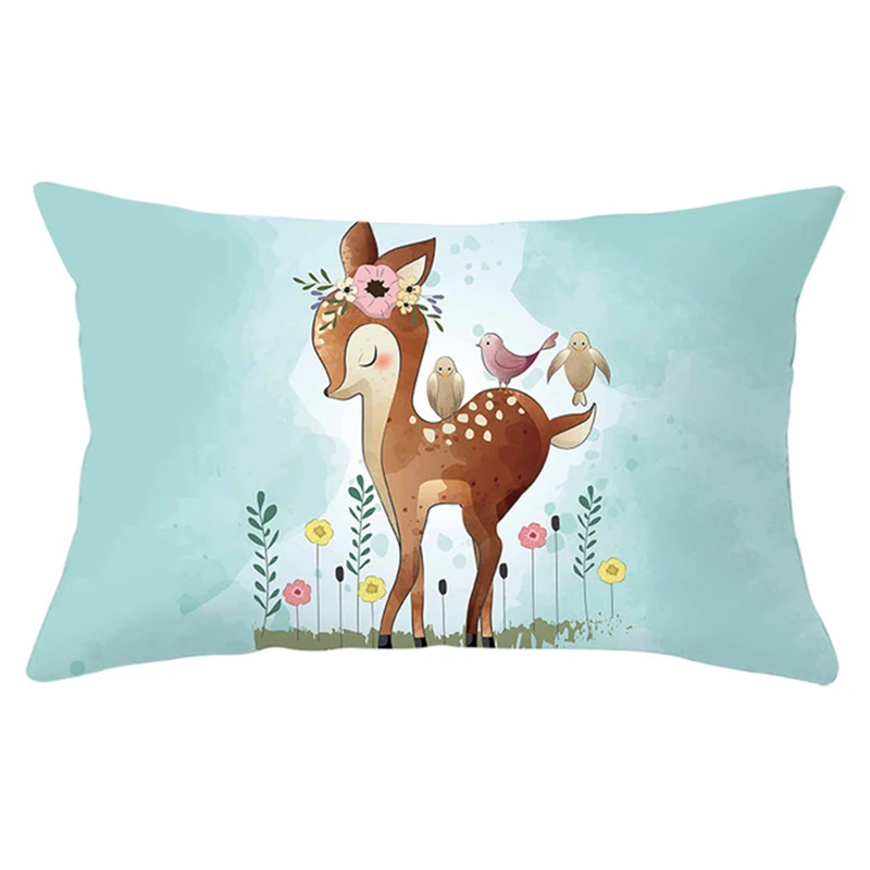 Cartoon Cute Animals Collection Pillow Cover Home Linen Printed Throw Pillow For Home Decor Office Sofa Cushion Cover 30x50CM