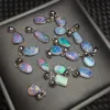 Unit One Piece 925 Silver Buckle With Natural Australian Opal Crystal Healing Random Shape Pendant 3