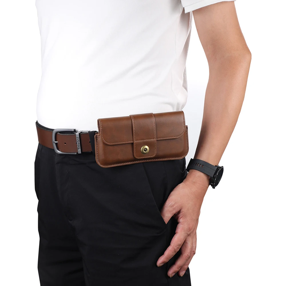 LeatherPhoneBeltClipCaseMenWaistBagForVivoX80ProY17Y20Y31