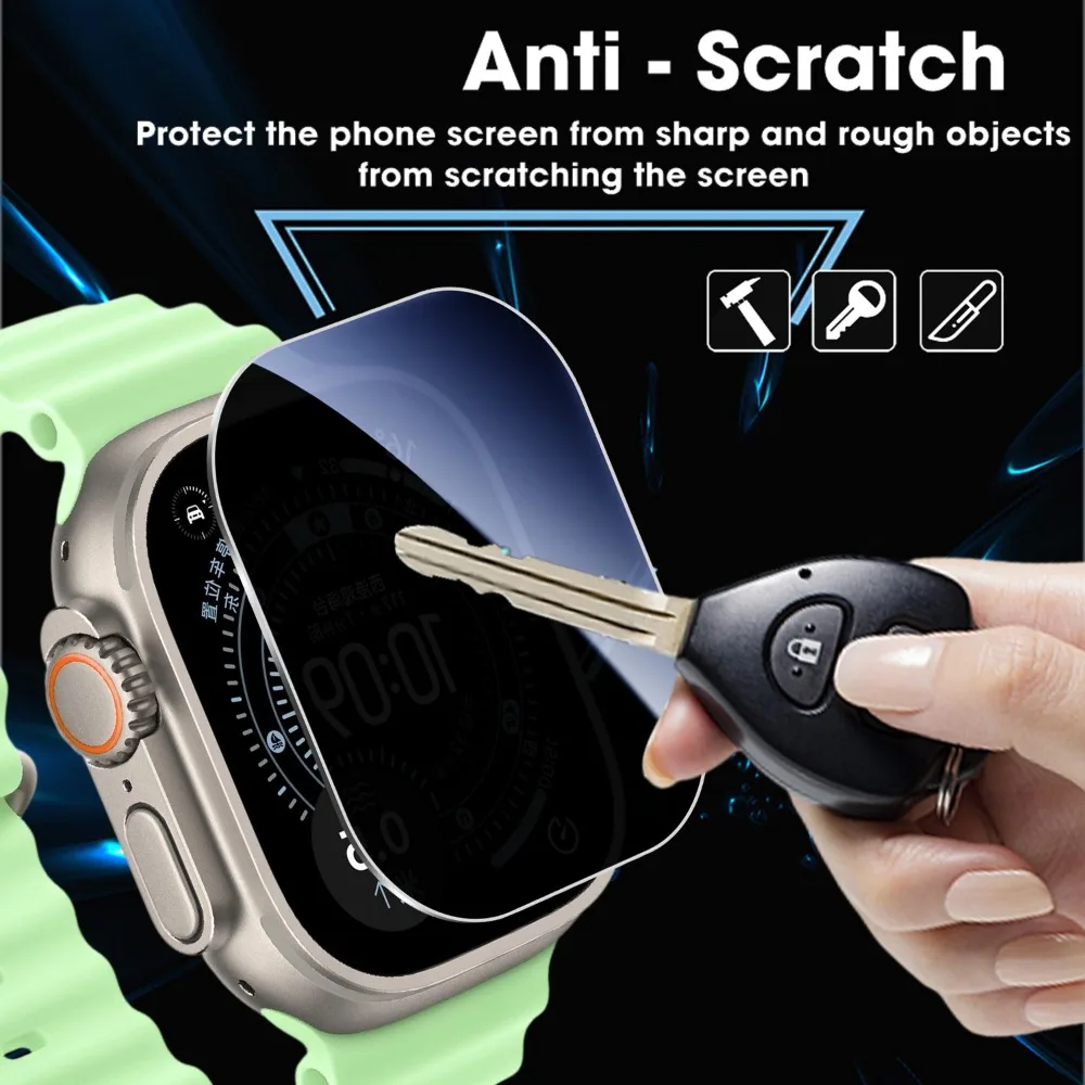 Apple Watch Ultra 3 2 49mm HD 필름용 자동 정렬 설치 프레임 세트가 포함된 개인 정보 보호 강화 유리 화면 보호기 1-5개