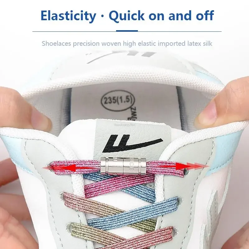 Colorful No-Tie Elastic Shoelaces for Easy Slip-On Sneakers