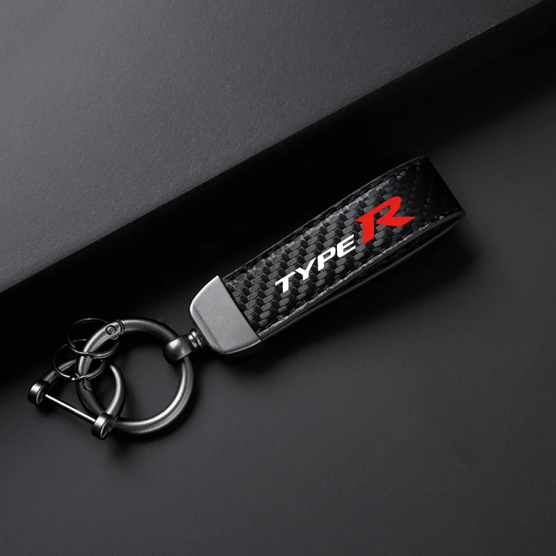 Für Honda Civic Typ R FK8 Typ S Zubehör Carbon Faser Muster Auto Schlüssel Halter Auto Schlüsselbund Kreative Styling Zubehör – Detail 3