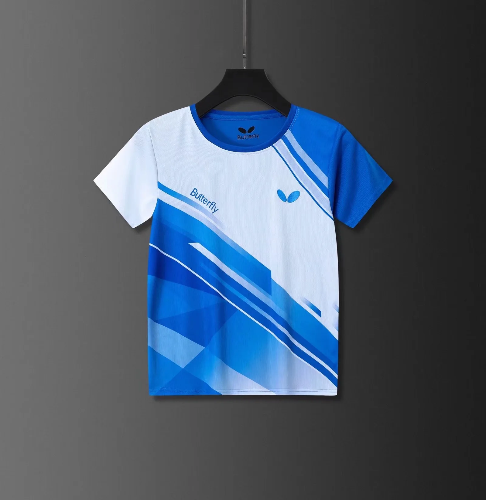 Custom butterfly table tennis T-shirt for men and women Quick drying round neck breathable badminton T-shirt can be printed LOGO
