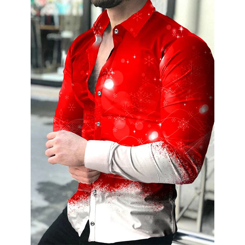 

Luxury Social Men Shirts Turn-down Collar Shirt Casual Designer Daily Print Long Sleeve Tops Men's Clothes Prom Party Cardigan