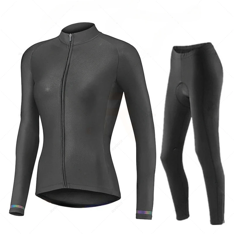 Women Autumn Cycling Jersey Set Long Sleeve Breathable Clothing MTB Maillot Ropa Ciclismo Bicycle Sportswear Bike Uniform