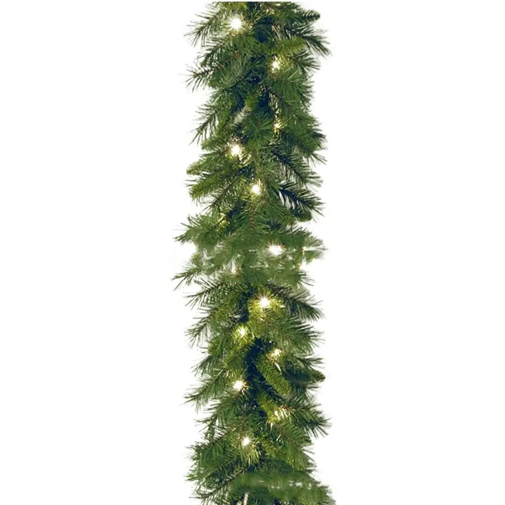 thumbnail image 1 of Guirnalda navideña de 30 luces LED, piñas verdes, bayas artificiales, decoración de pino, flexible, 180 cm/6 pies, 1 of 5