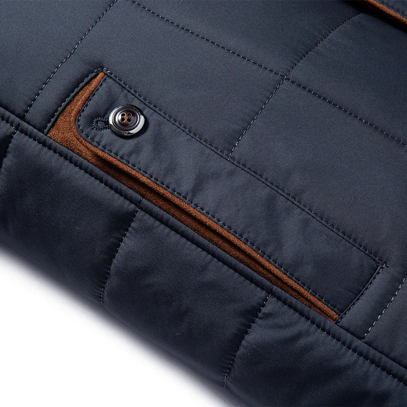 Winter Jackets for Men Brand Coat Middle-aged Men Business Short Parkas Solid Fur Collar Cotton Padded Jacket Keep Warm Fashion