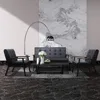 Medieval Wooden Armrest Sofa and Chair Set - Classic Style, Sturdy Structure, Easy to Assemble, Suitable for Office Sets 3
