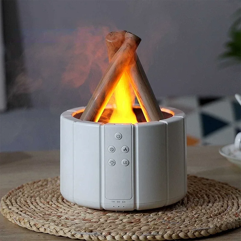 

H9 Remote Control USB Air Humidifier Aroma Diffuser Ultrasonic Bonfire Flame Light Home Essential Oil Fragrance Perfume Machine